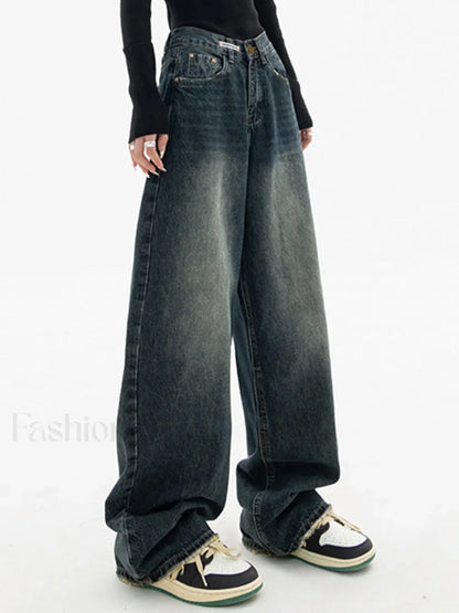 Dark Wash Vintage Baggy Boyfriend Jeans