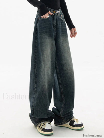 Dark Wash Vintage Baggy Boyfriend Jeans