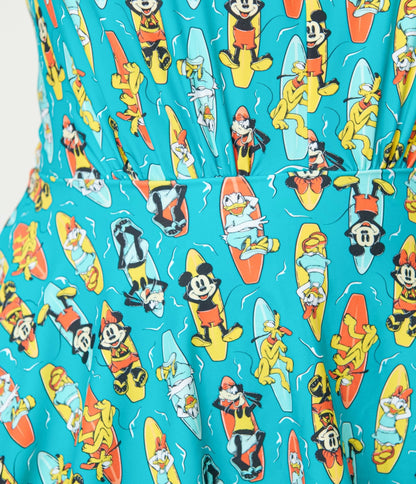 Disney Mickey & Friends Collection by Unique Vintage Plus Size Surfing Mickey Wendy Swimsuit