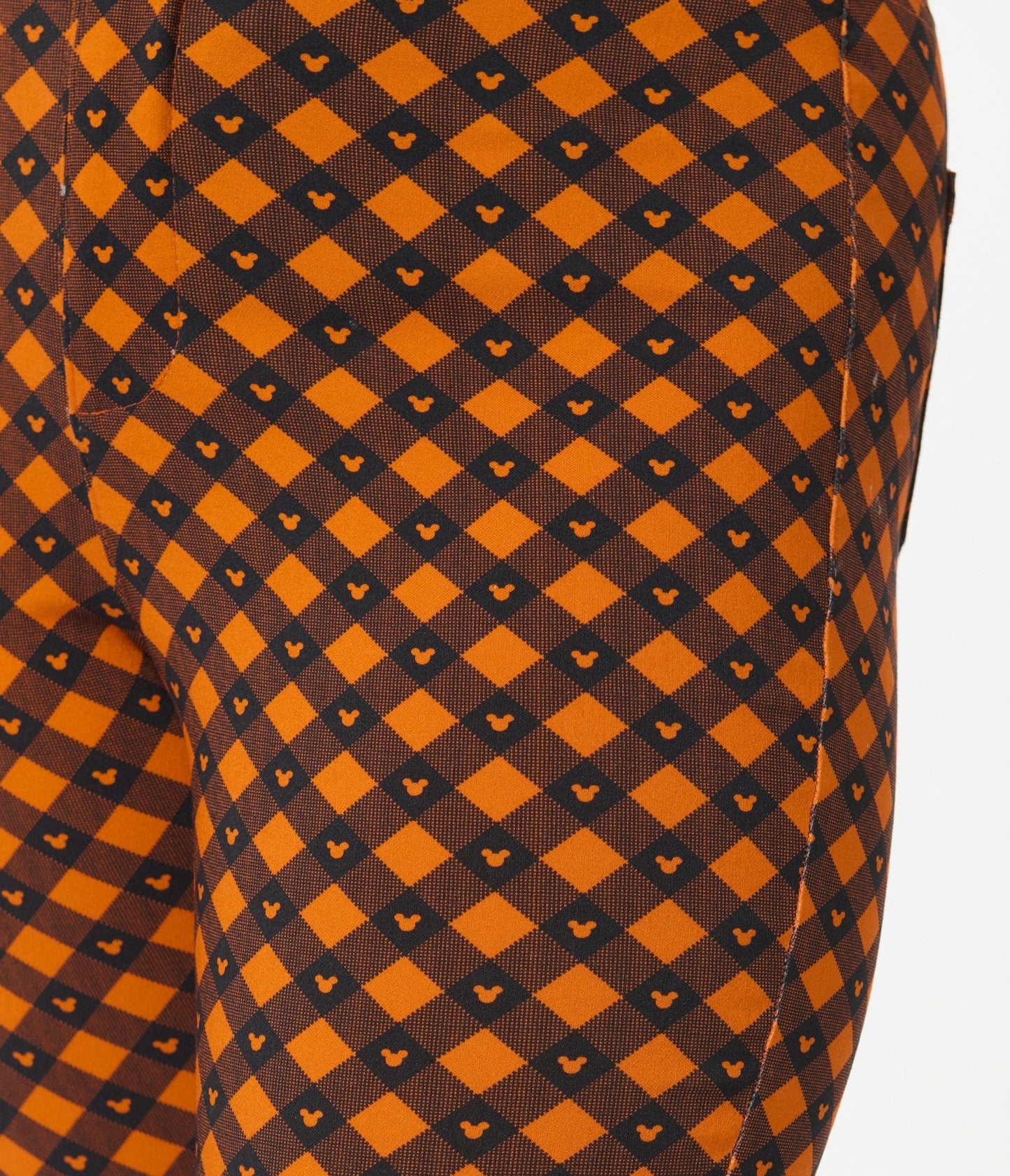 Disney's Mickey & Friends Collection by Unique Vintage Orange & Black Mickey Gingham Capri Pants