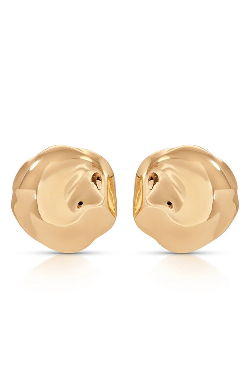 Molten Button Studs - Gold