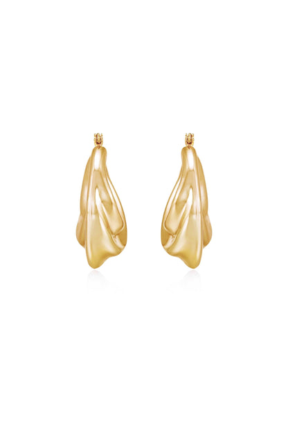 Crescent Swirl Hoop Earrings