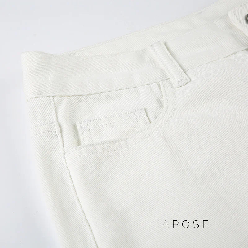 Andria White Straight-Leg Jeans