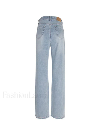 Light Wash Straight Boyfriend Jeans