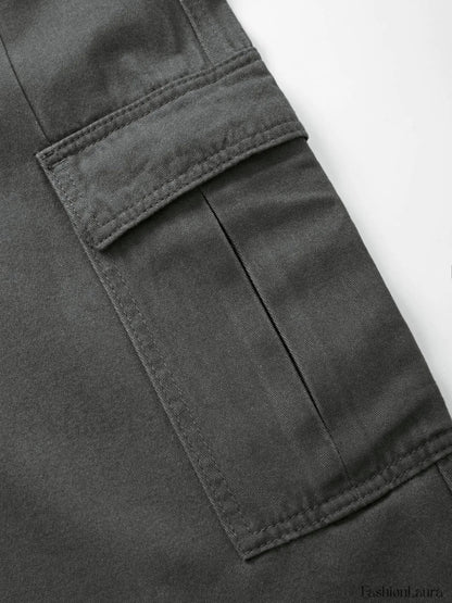 Men's Cargo Pocket Patched Straight Leg Jeans