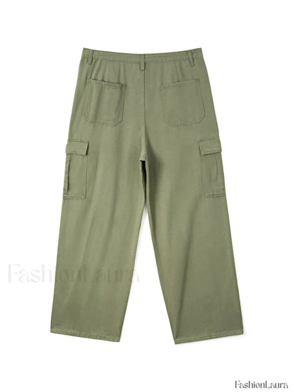 Men's Cargo Pocket Patched Straight Leg Jeans