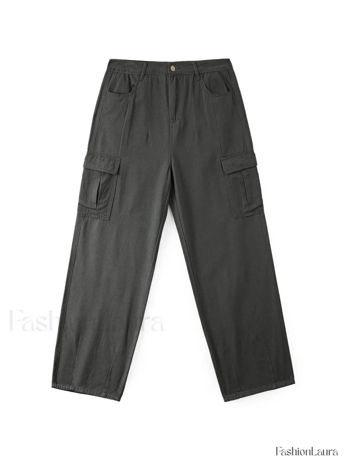 Men's Cargo Pocket Patched Straight Leg Jeans