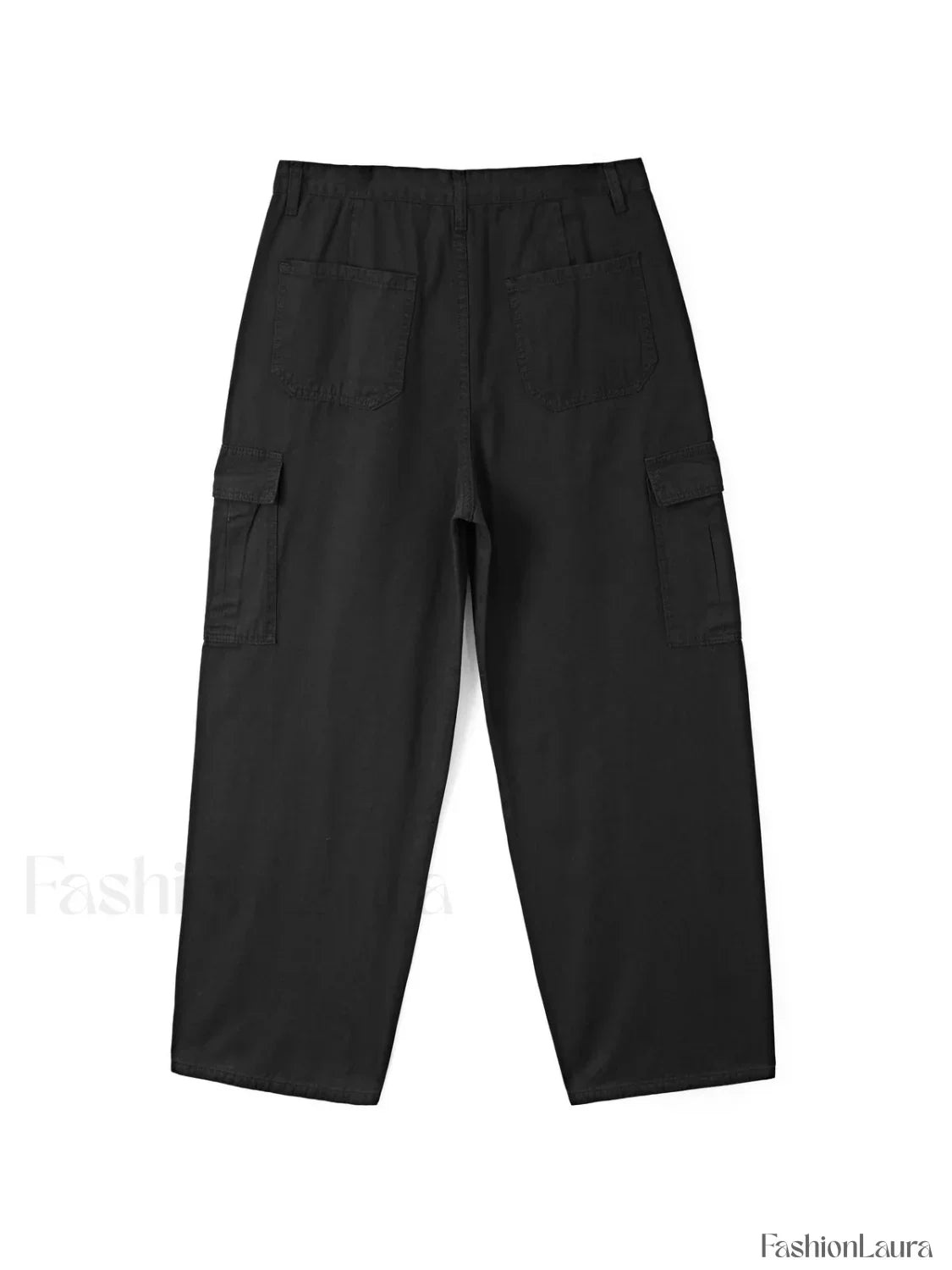 Men's Cargo Pocket Patched Straight Leg Jeans