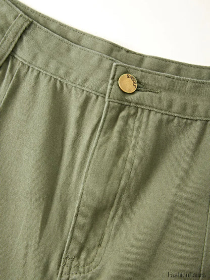 Men's Cargo Pocket Patched Straight Leg Jeans