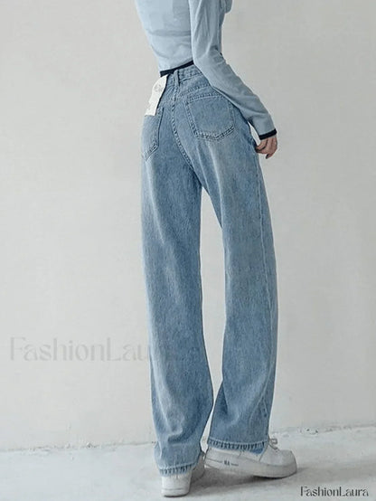 Seam Detail Washed Boyfriend Jeans