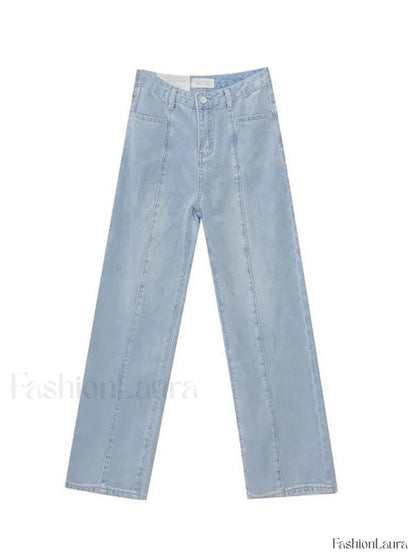 Seam Detail Washed Boyfriend Jeans
