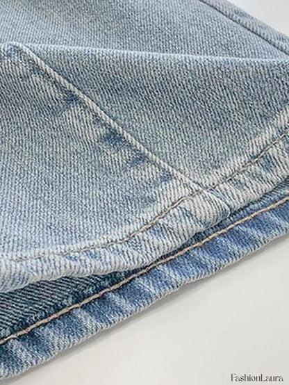 Seam Detail Washed Boyfriend Jeans
