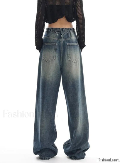 Vintage Wash 90's Trendy Baggy Boyfriend Jeans