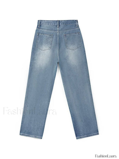 Washed Classic Denim Boyfriend Jeans