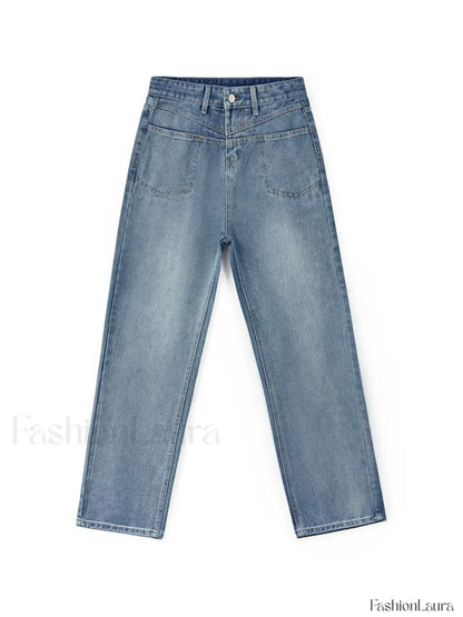 Washed Classic Denim Boyfriend Jeans